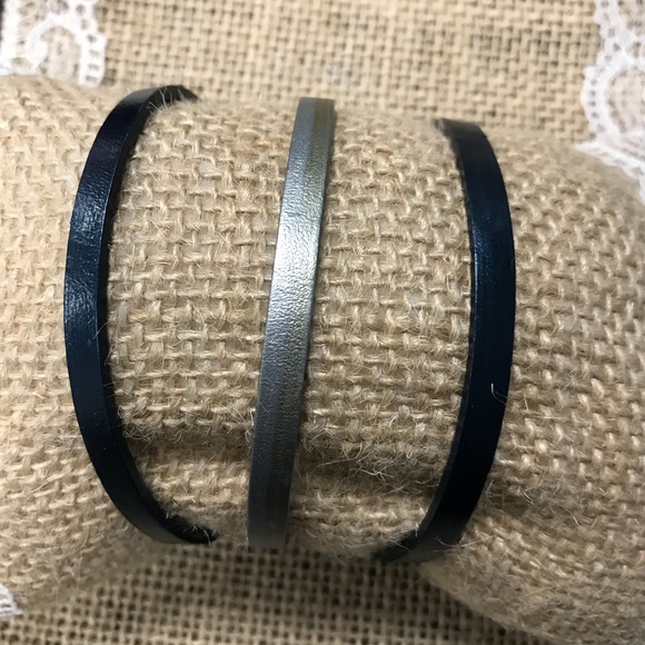 Metallic color leather handmade bracelet - Picture 7 of 7